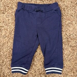 Janie and Jack Navy Blue Striped Cuff Jogger Pants 6-12 Months French Terry